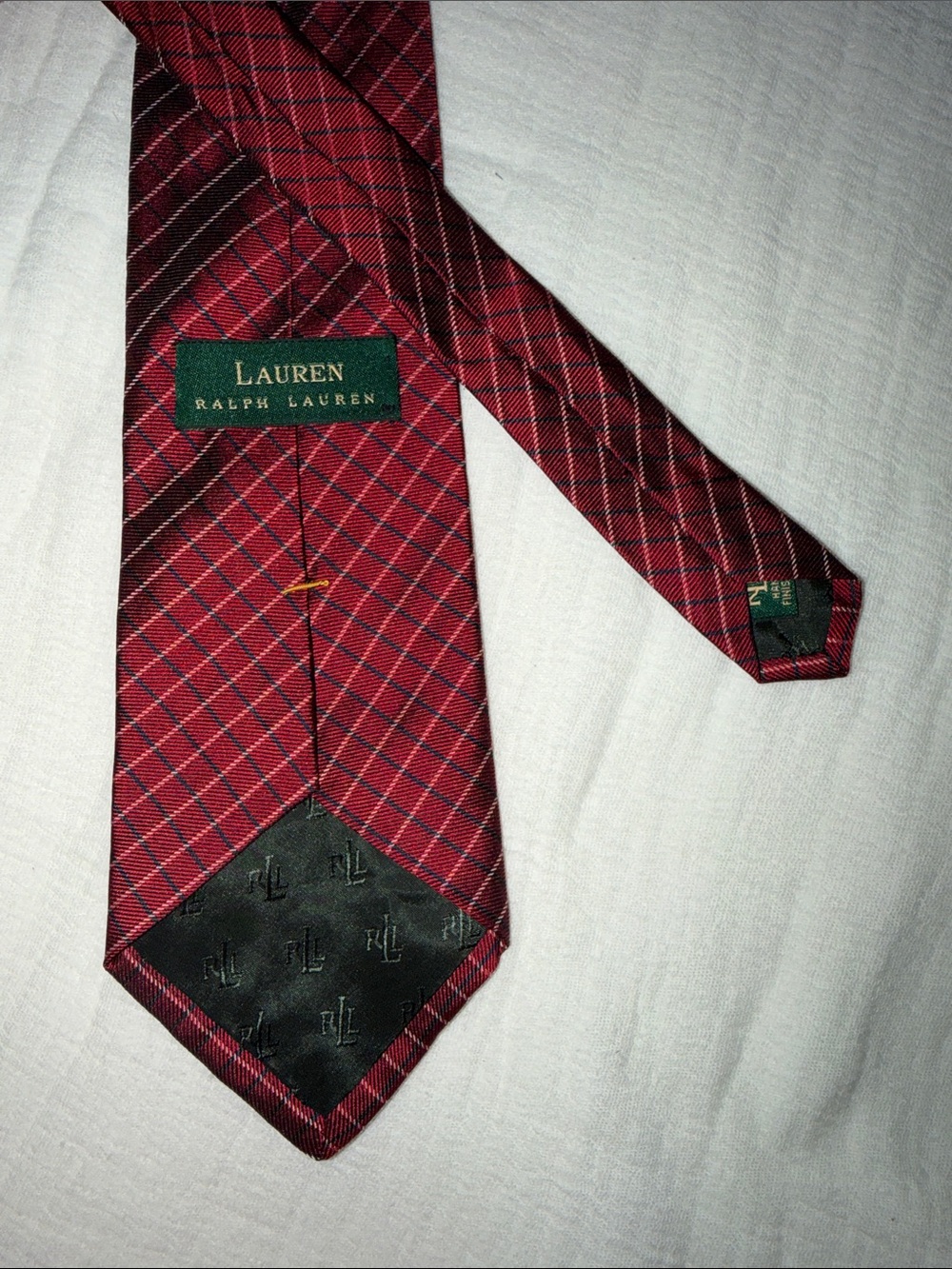 VTG 90’s Y2K Lauren Ralph Lauren 100% Silk Striped Tie Red/ Blue Made in USA